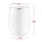 White with Silver Elegant Stemless Plastic Wine Glasses - 12 oz. (64 Glasses)